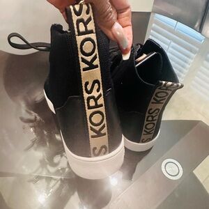 Michael Kors canvas black sneakers size 10